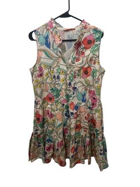 Oliphant Zinnia Multicolor Floral Print Dress Size Large